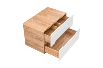 Szafka łazienkowa Comad 80cm 2 szuflady Dąb Craft, Biały Połysk – ARUBA WHITE 829-UN-80CM FSC