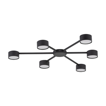 Sufitowa czarna lampa AVIA, metalowa 6- źródeł światła TK Lighting 4692