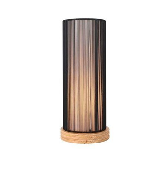 Lampa stołowa czarna + drewno Kioto Ledea 50501215