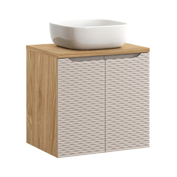 Zestaw meblowy 60cm z blatem i umywalką nablatową Smile Ocean Beige – set-ocb b 60cm d un smile 40