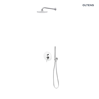 Zestaw Oltens Molle bateria podtynkowa z deszczownicą 22 cm Atran i kompletem prysznicowym Ume chrom połysk 36614100
