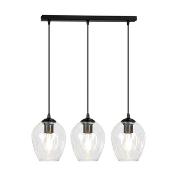 Potrójna lampa wisząca do salonu klosze szkło transparentny 60W 679/3 ISTAR 3