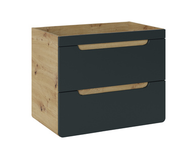 Szafka łazienkowa Comad 70cm 2 Szuflady Dąb Craft, Szary Kosmos – ARUBA COSMOS 8202