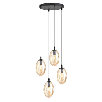 Okrągła lampa wisząca z miodowymi kloszami ASTRAL 1267/4PREM