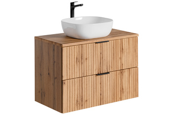 Zestaw meblowy 80cm z blatem i umywalką nablatową Smile Adel Oak – SET -ADO B 80 CM SMILE 40