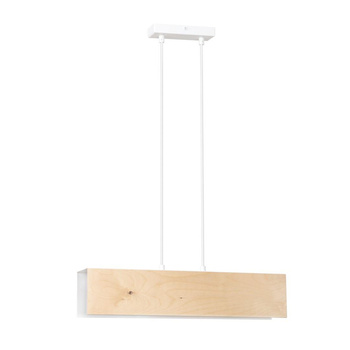 Lampa prostokąt biała oprawa 2x60W E27 48cm 611/2 CARLO 2