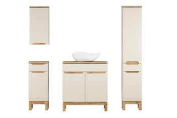 Zestaw meblowy 80cm z blatem, umywalką nablatową Cloud i szafką wysoką set-bac b wotan 80cm un cloud hc lc