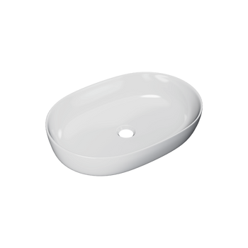 Jima umywalka nablatowa 61x41 cm owalna, biały połysk