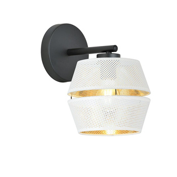 Biały kinkiet ścienny 1xE27 MALIA WHITE/GOLD 1184/K1