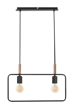 Lampa wisząca czarna regulowana wysokość 2x60W E27 Frame 32-73518