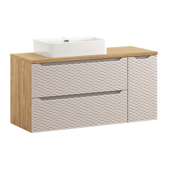 Zestaw meblowy 120cm z blatem i umywalką nablatową Trust Ocean Beige – SET-OCB B 120CM S UN TRUST WH LC