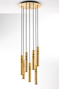 ALAS nowoczesny żyrandol 7-punktowy  mosiądz  kulka ms plafon 2021