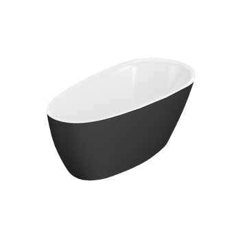 Olia 2.0 Wanna wolnostojąca 160 x 75 biały połysk/czarny mat
