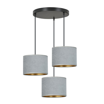Stylowa lampa wisząca z szarymi abażurami HILDE 1050/3PREM