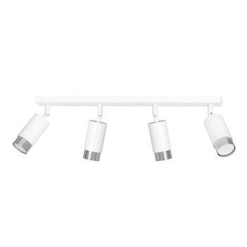 Biało srebrna lampa listwa z reflektorami 4x30W 962/4 HIRO 4