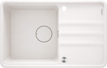 Zlew granitowy 78x50cm biały + OSPRZĘT SPACE-SAVER MOMI ZKM_A113