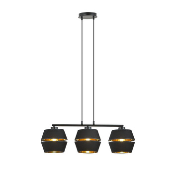 Elegancka lampa z czarnym abażurem z elementem złota PIANO 1183/3