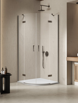 Kabina prysznicowa 100x100x200 – Gunmetal, szkło 6 mm (K-4783) | New Trendy