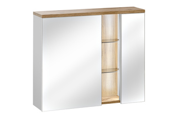 Szafka z lustrem 80cm 2 drzwi BAHAMA WHITE 841 FSC