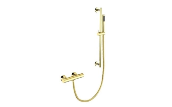Zestaw prysznicowy natynkowy termostatyczny Veo II / Decco / Illusion jasny złoty