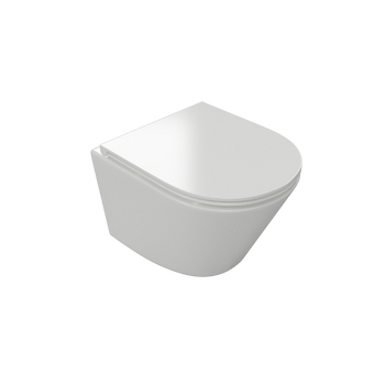 Joker miska WC 47 cm wisząca bezrantowa z deską wolnoopadającą, biały połysk
