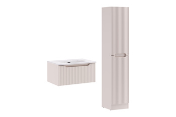 Zestaw meblowy 60cm z umywalką meblową SKY i szafką wysoką set-noc 60cm 1s sky 3 hclb