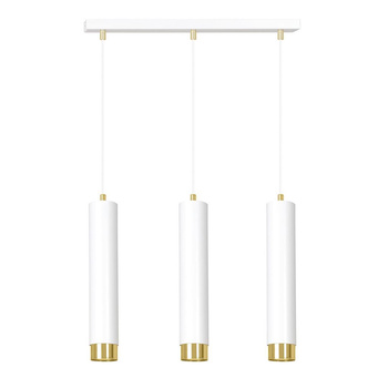 Listwa z trzema lampami wiszącymi do jadalni biały/złoty 30W GU10 642/3 KIBO 3