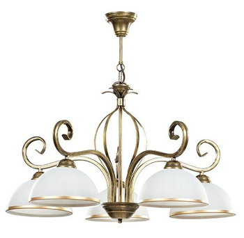 Industrialna lampa wisząca złota szklane białe klosze 5x60W 76cm 149/5 WIVARA 5