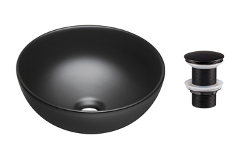 Umywalka nablatowa ceramiczna 32cm SET-DOMI MB T201MBG-3 Comad z korkiem click‑clack