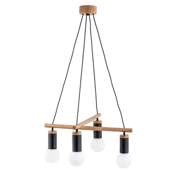 Drewniana lampa wisząca Eni 4xE27