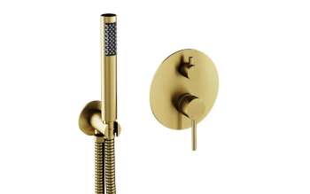 Bateria wannowo-prysznicowa podtynkowa Veo złoty szczotkowany