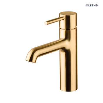Oltens Molle Slim bateria umywalkowa stojąca złoto szczotkowane 32203810