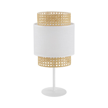 Lampa nocna z rattanowym abażurem i przytulnym odcieniem bieli BOHO 6565