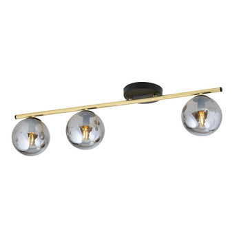 Lampa sufitowa z trzema kloszami złoty/grafit MONZA 3 BL GRAFIT 1250/3