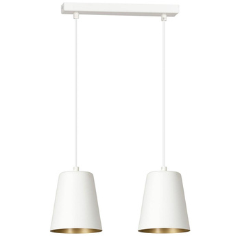 Dwupunktowa lampa wisząca nowoczesna biały/złoty 60W 414/2 MILARGO 2