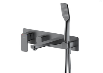 Oltens Hadsel bateria wannowo-prysznicowa podtynkowa 4-otworowa grafit 34109400