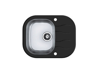 ALVEUS WAVE 10 zlewozmywak szklany czarny odwracalny  1102726