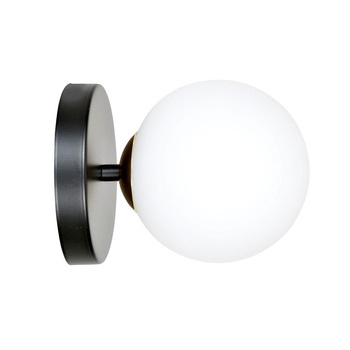 Kinkiet ścienny szklana kula 15cm czarny/złoty 1xE14 40W 1022/K1 FLOKI K1