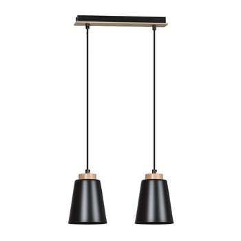 Lampa w kolorze czarnym drewno 2x40W E27 40cm 442/2 BOLERO 2