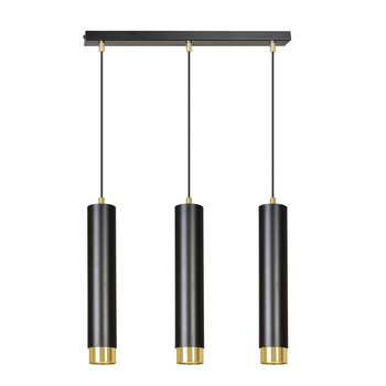 Czarna lampa wisząca tuby na listwie cztery źródła światła 30W 60cm 644/3 KIBO 3