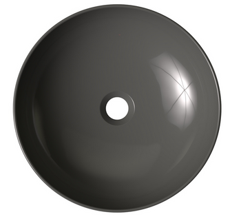 Ravak Okrągła umywalka ceramiczna nablatowa Ravak Uni 40 cm B szary połysk GPXRC00046