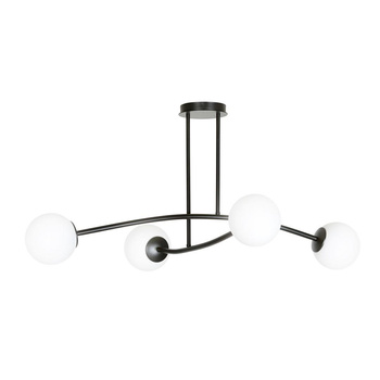 Plafon lampa sufitowa kule szklane 108cm 4x40 czarny/szkło mleczne 1024/4 HALLDOR 4