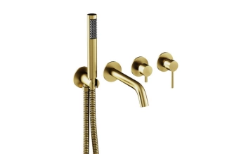 Bateria wannowa podtynkowa 4-punktowa Veo złoty szczotkowany