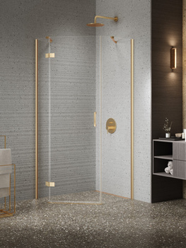 Kabina prysznicowa 100x80x200 – Złoty, szkło 6 mm (K-4488) | New Trendy