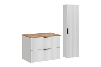 Zestaw meblowy 80cm z blatem i Szafką wysoką Adel White – SET-ADW B WOTAN 80CM HC