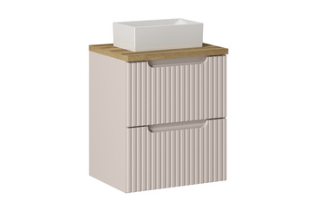 Zestaw meblowy 50cm z blatem i umywalką nablatową Gaja Nova Cashmere – SET-NOC B OAK 50CM S UN GAJA 35 WH