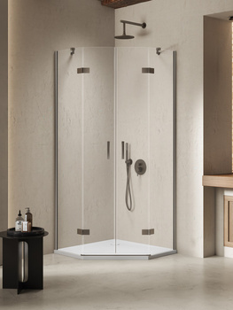 Kabina prysznicowa 90x90x200 – Gunmetal, szkło 6 mm (K-4790) | New Trendy