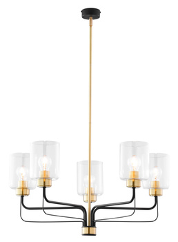 CERES nowoczesny żyrandol czarny satynowany 5-ramienny klosz 1882