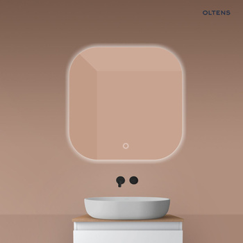 Oltens Nordlis lustro 80x80 cm kwadratowe z oświetleniem LED i systemem Klarglas 64125000
