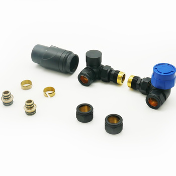 Czarny zestaw termostatyczny osiowy LaVita Opti – matowy